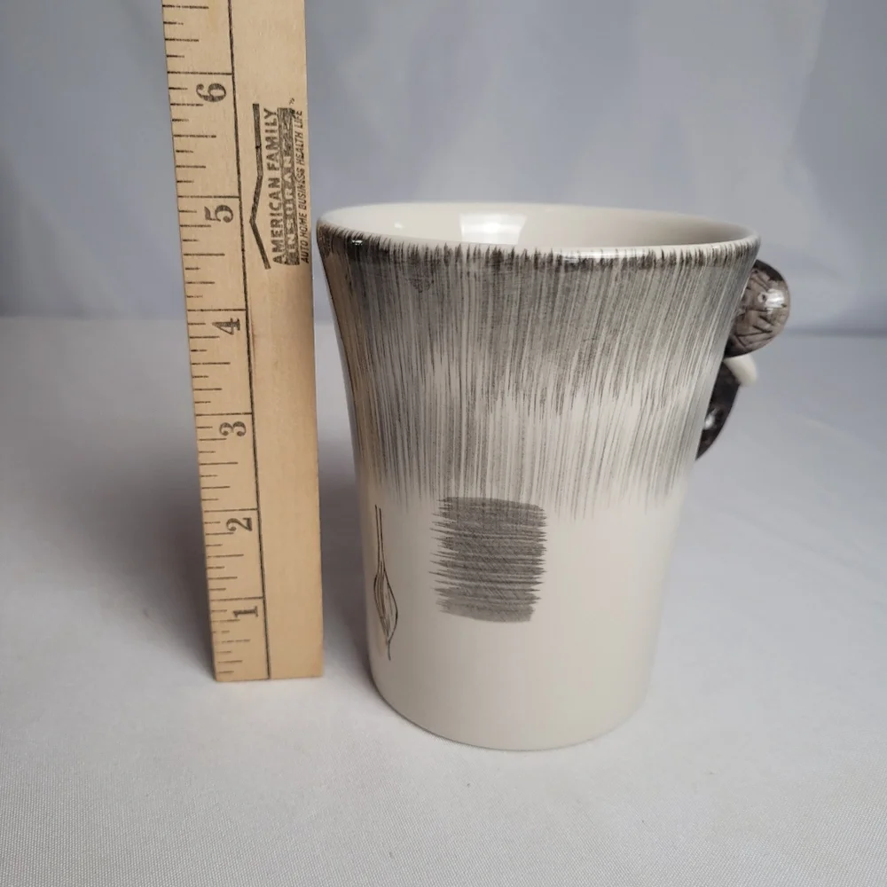 Pier 1 Imports Stoneware 3D Elephant Hand Painted Coffee Mug